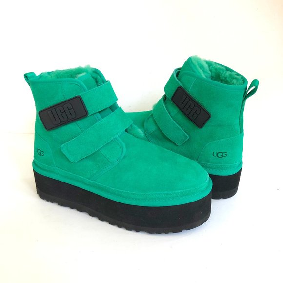 UGG WOMEN NEUMEL PLATFORM STRAP EMERALD GREEN BOOTS US 9 / EU 40 / UK 7 - Picture 1 of 7